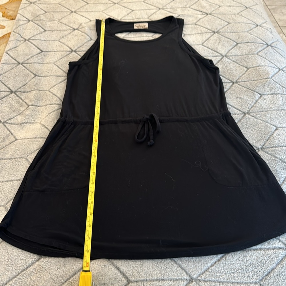Chaser Black Draped Back Jersey Mini Dress - Medium - Picture 7 of 9